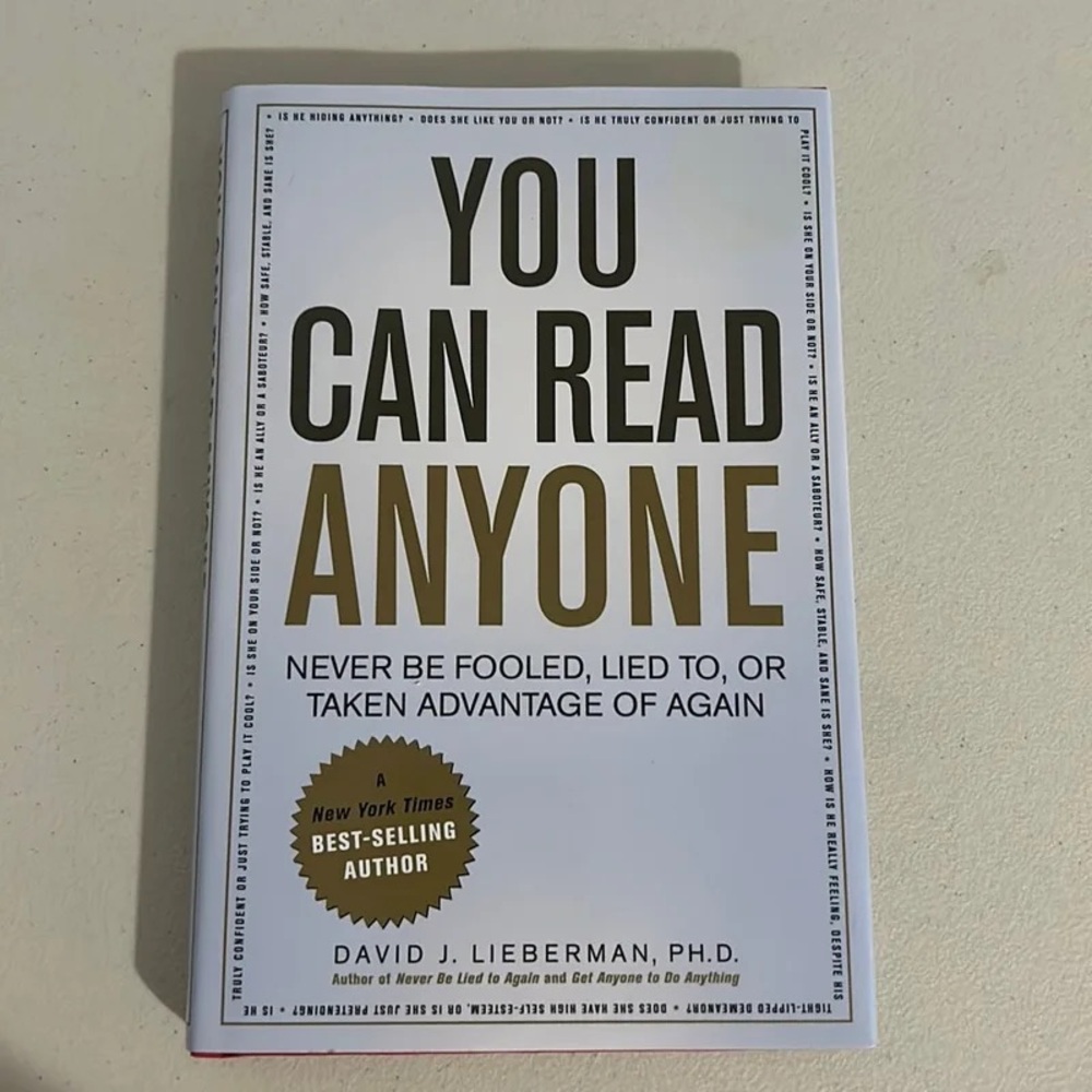 You Can Read Anyone David J Lieberman Hardcover Psychology Book Body Language